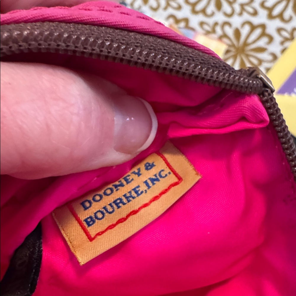 Dooney & Bourke Hot Pink Crossbody with Brown Trim - Picture 2 of 6